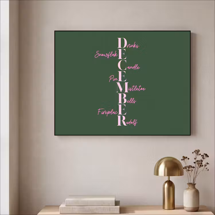 Art Frame - December - Tekst - Kerst - Groen — 5
