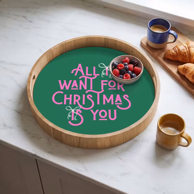 Dienblad - Kerst - Tekst - Roze - Groen — 4