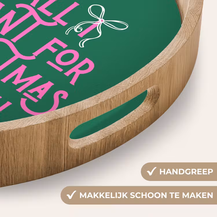 Dienblad - Kerst - Tekst - Roze - Groen — 5