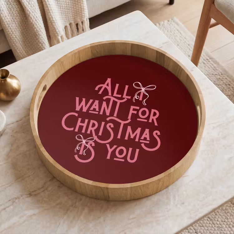 Dienblad - Tekst - Kerst - Rood - Roze — 2