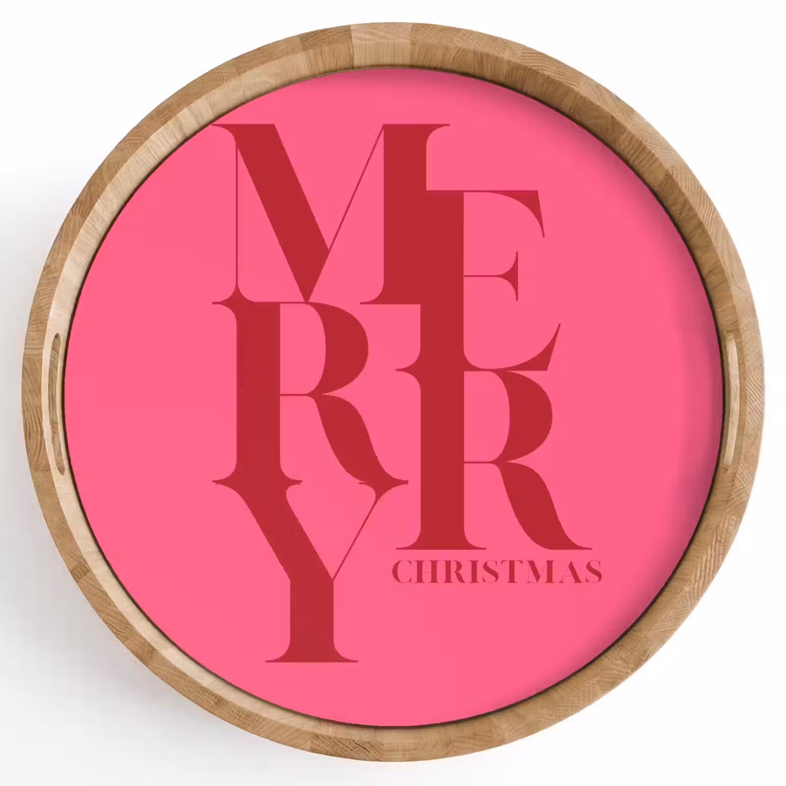 Dienblad - Merry - Tekst - Kerst - Roze — 1