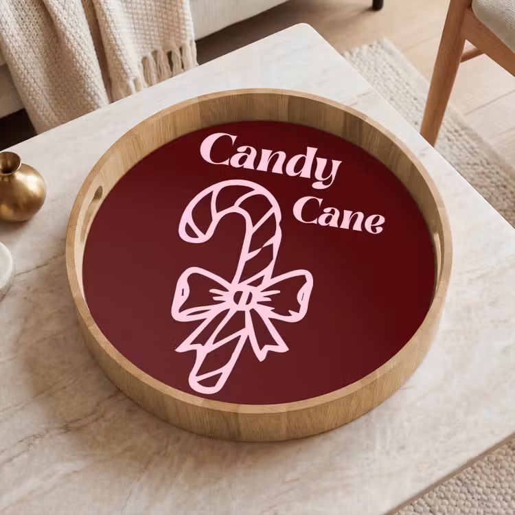 Dienblad - Kerst - Snoep - Tekst - Roze — 2