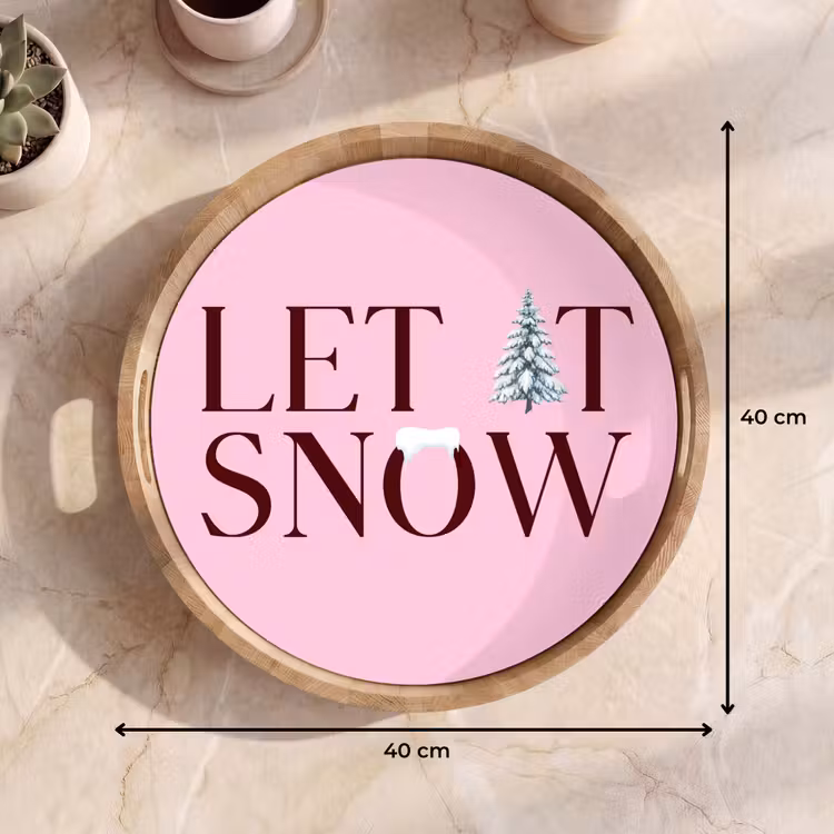 Dienblad - Kerst - Tekst - Sneeuw - Roze — 9