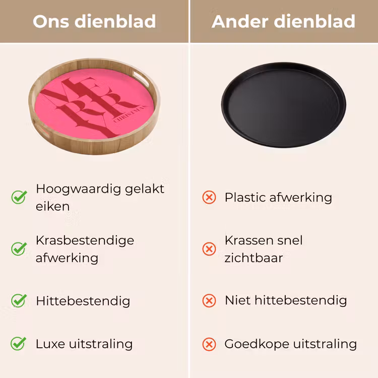 Dienblad - Merry - Tekst - Kerst - Roze — 3