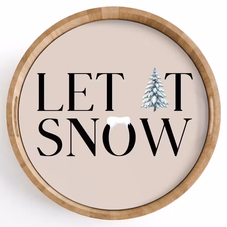 Dienblad - Tekst - Kerst - Sneeuw — 1