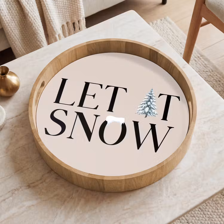 Dienblad - Tekst - Kerst - Sneeuw — 2