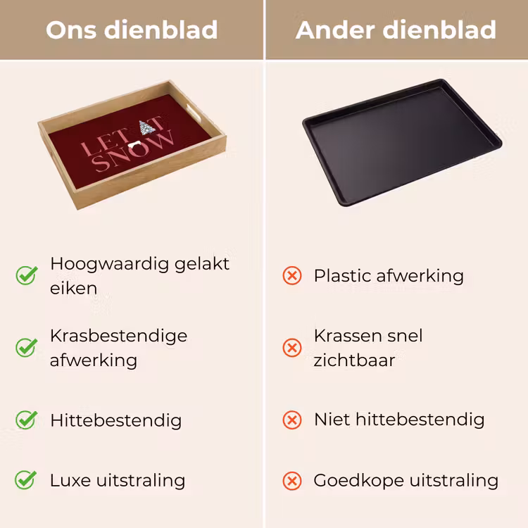 Dienblad - Tekst - Kerst - Sneeuw - Roze — 3