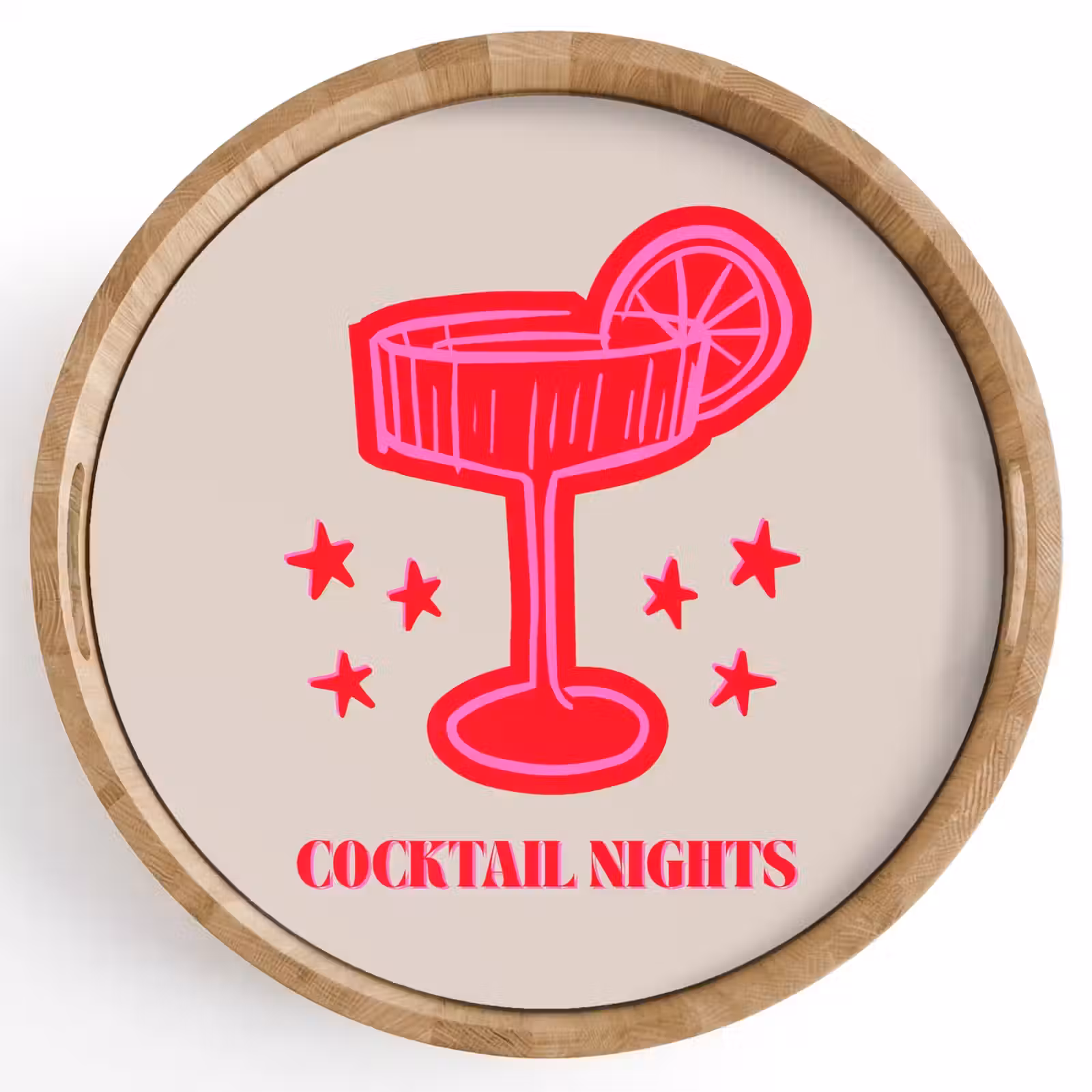 Dienblad - Cocktail - Kerst - Beige - Roze — 1
