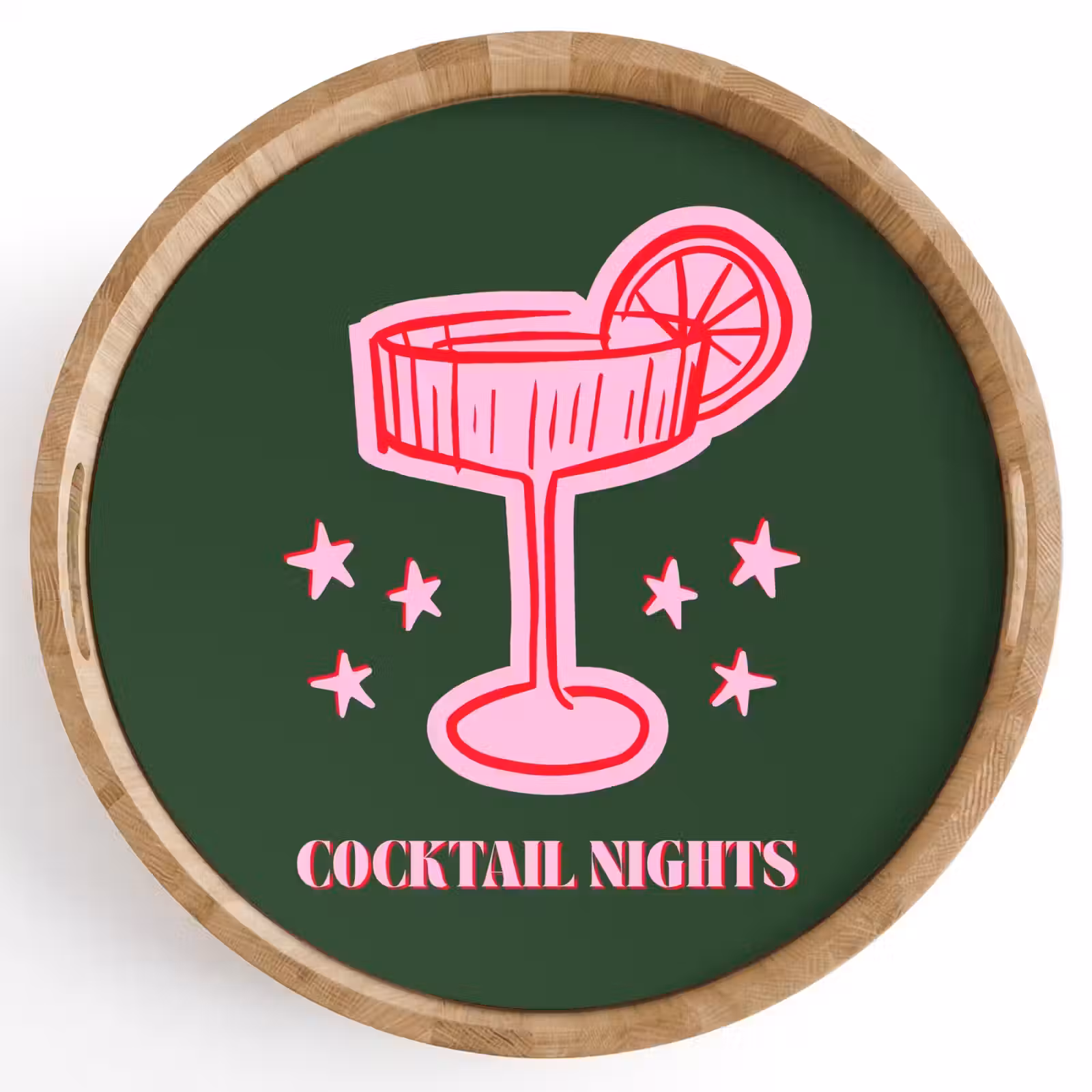 Dienblad - Cocktail - Kerst - Roze - Groen — 1