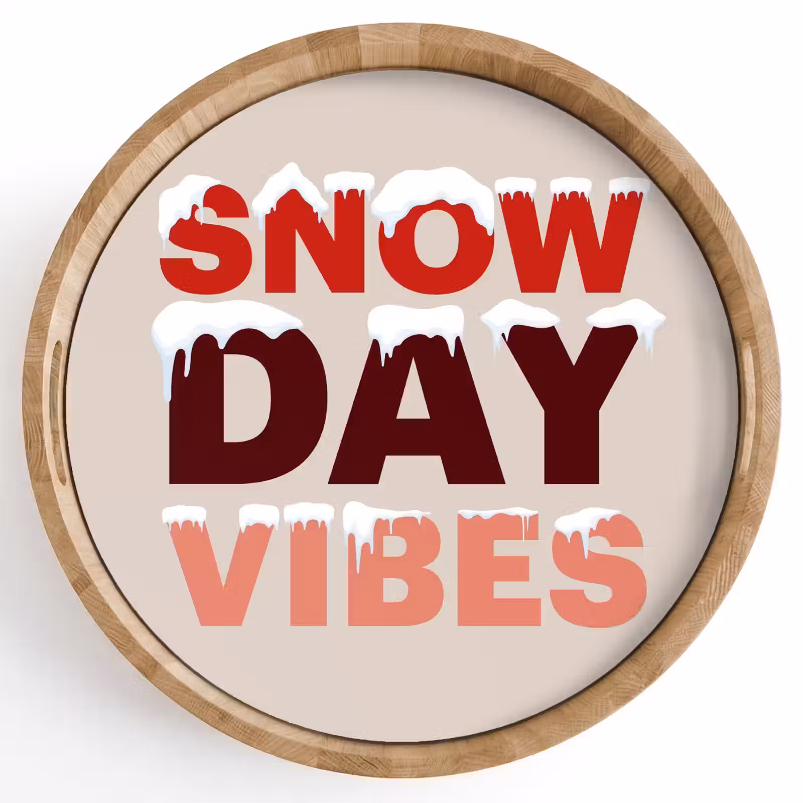Dienblad - Sneeuw - Kerst - Tekst - Rood — 1