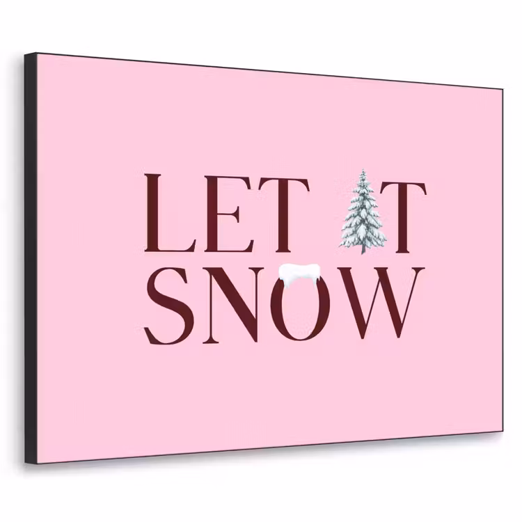 Art Frame - Kerst - Tekst - Sneeuw - Roze