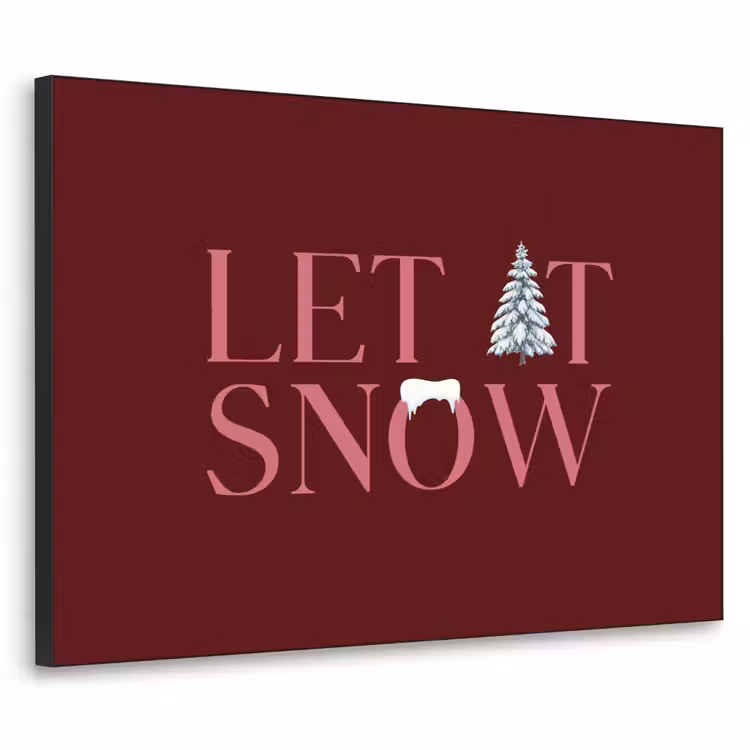 Art Frame - Tekst - Kerst - Sneeuw - Roze