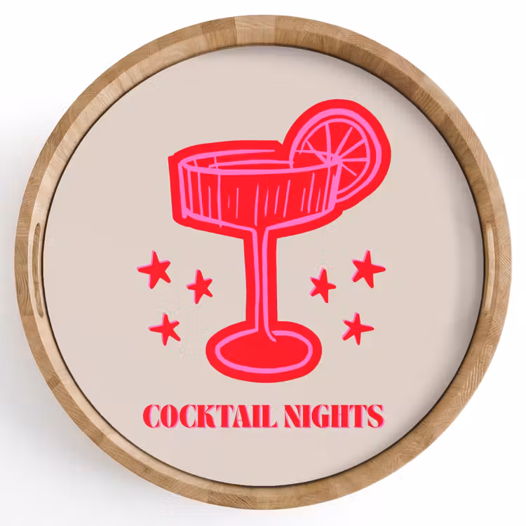 Dienblad - Cocktail - Kerst - Beige - Roze — 1