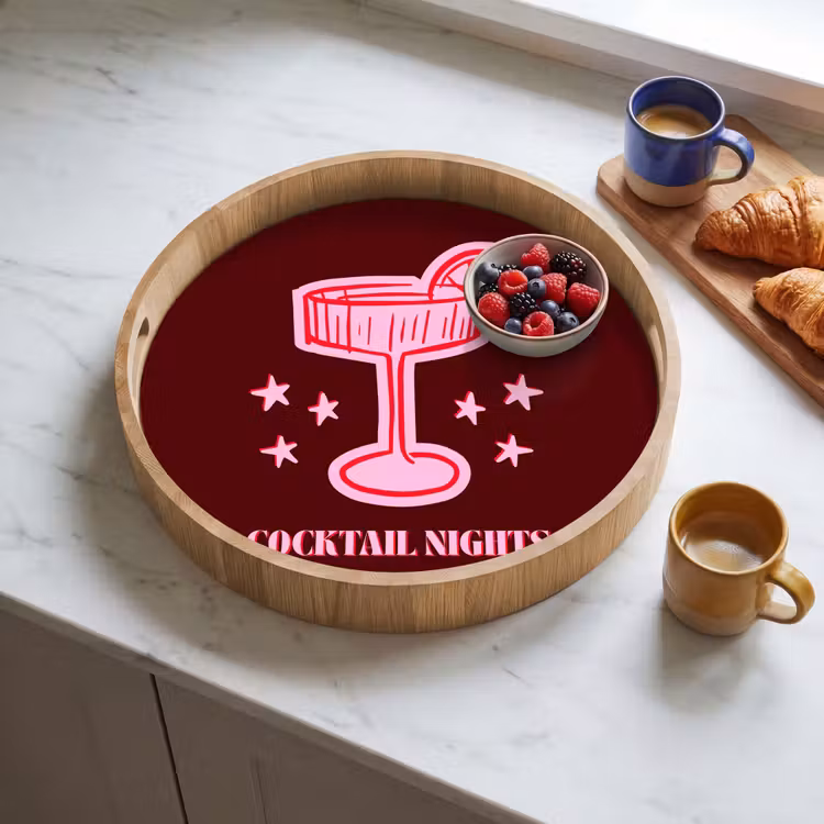 Dienblad - Cocktail - Kerst - Burgundy - Roze — 4