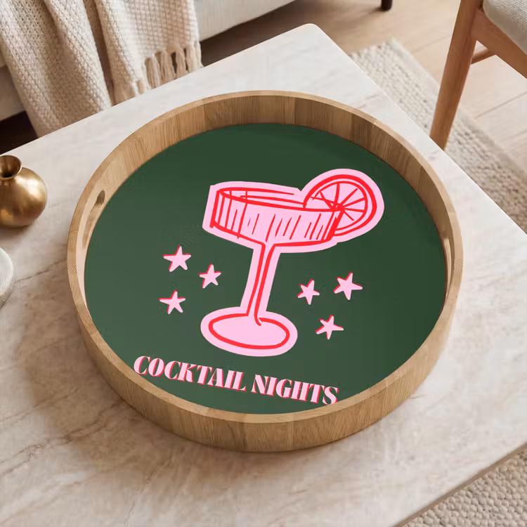 Dienblad - Cocktail - Kerst - Roze - Groen — 2
