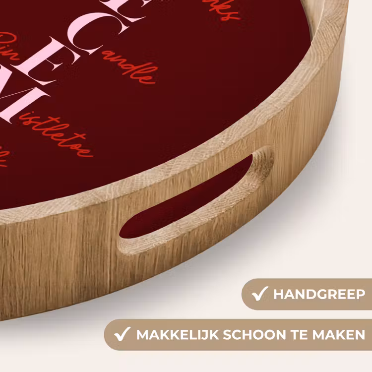 Dienblad - December - Tekst - Kerst - Burgundy — 5
