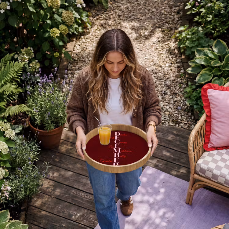 Dienblad - December - Tekst - Kerst - Burgundy — 8