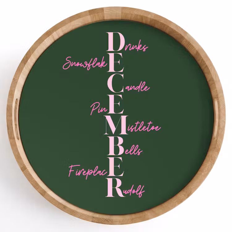 Dienblad - December - Tekst - Kerst - Groen — 1
