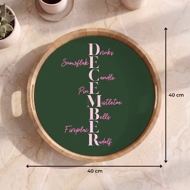 Dienblad - December - Tekst - Kerst - Groen — 9