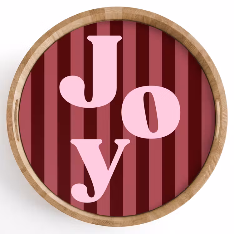 Dienblad - Joy - Kerst - Tekst - Roze