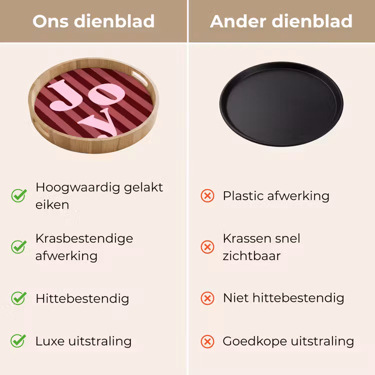 Dienblad - Joy - Kerst - Tekst - Roze — 3