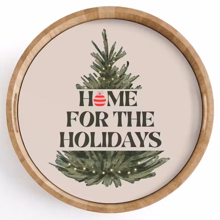 Dienblad - Kerst - Tekst - Kerstboom - Beige