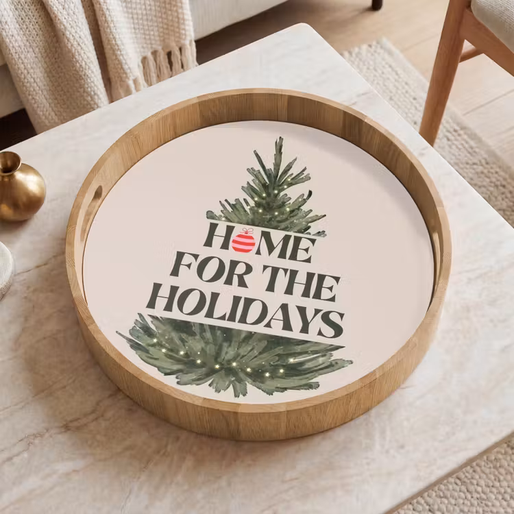 Dienblad - Kerst - Tekst - Kerstboom - Beige — 2
