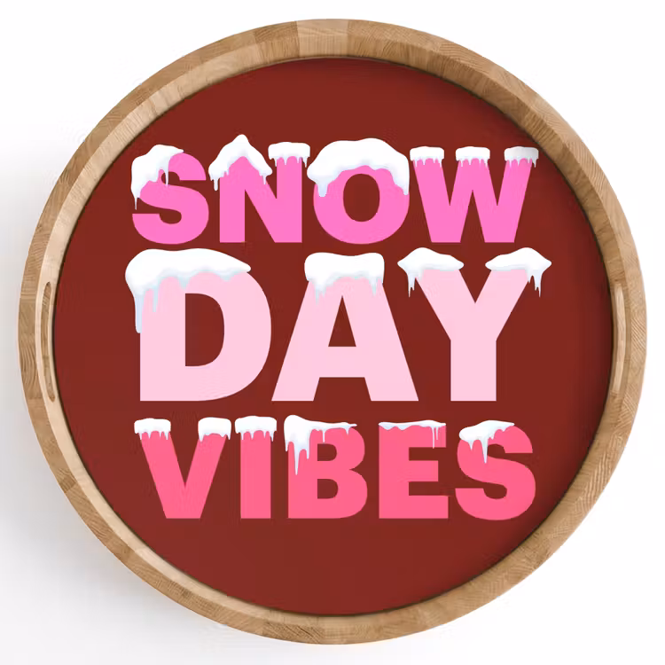 Dienblad - Kerst - Tekst - Sneeuw - Rood - Roze — 1