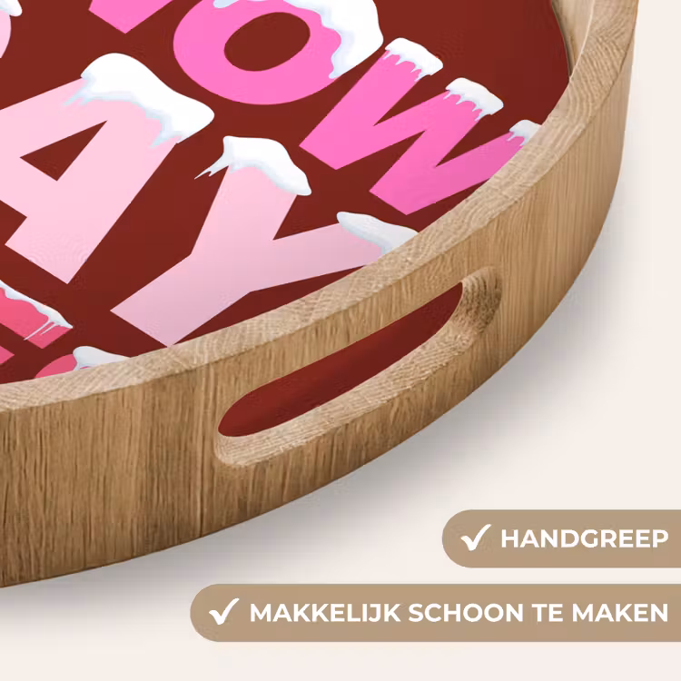 Dienblad - Kerst - Tekst - Sneeuw - Rood - Roze — 5