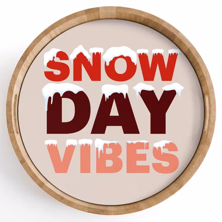 Dienblad - Sneeuw - Kerst - Tekst - Rood — 1