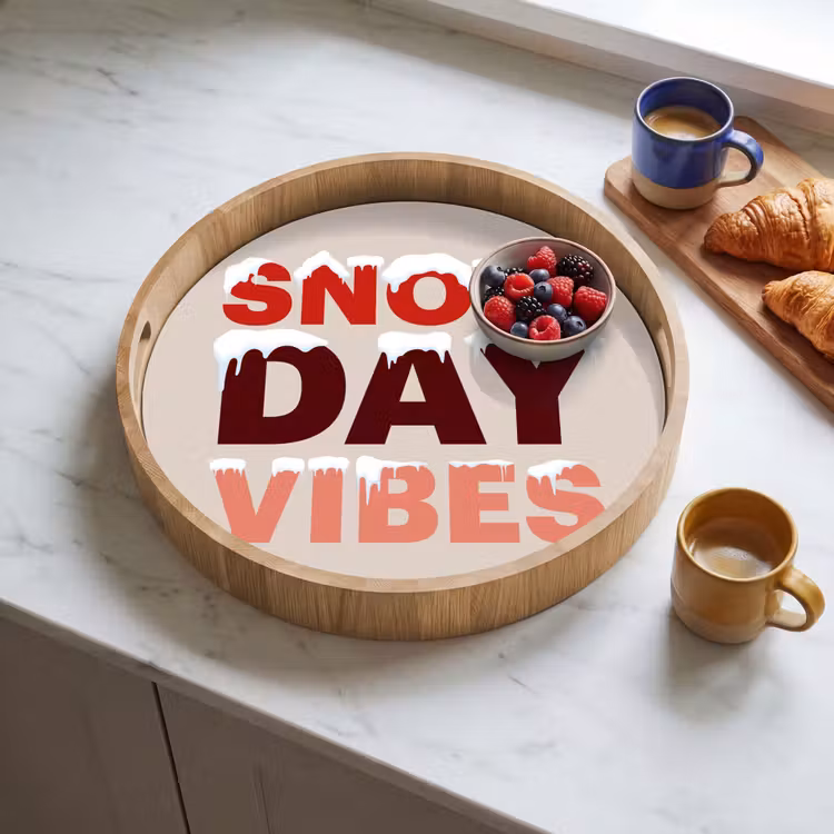Dienblad - Sneeuw - Kerst - Tekst - Rood — 4