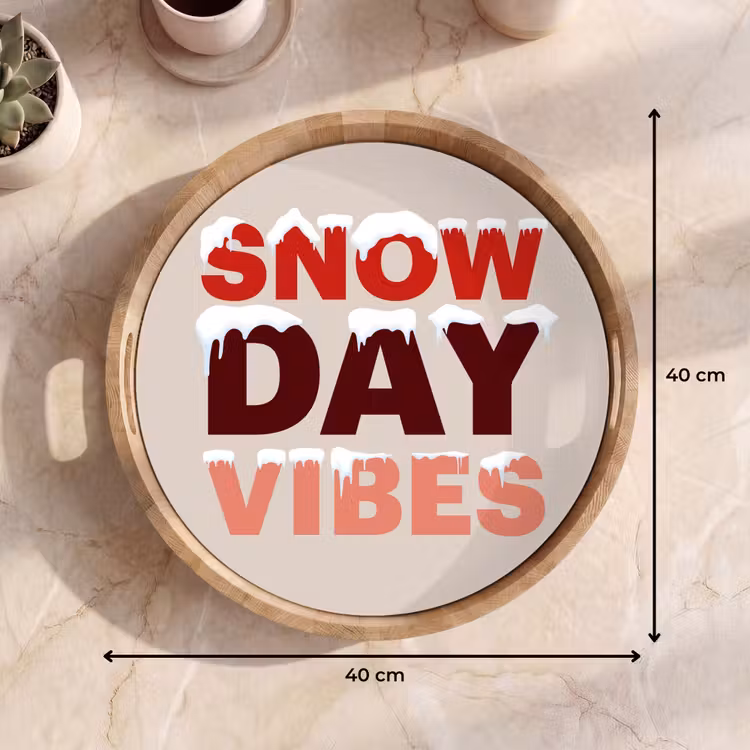 Dienblad - Sneeuw - Kerst - Tekst - Rood — 9