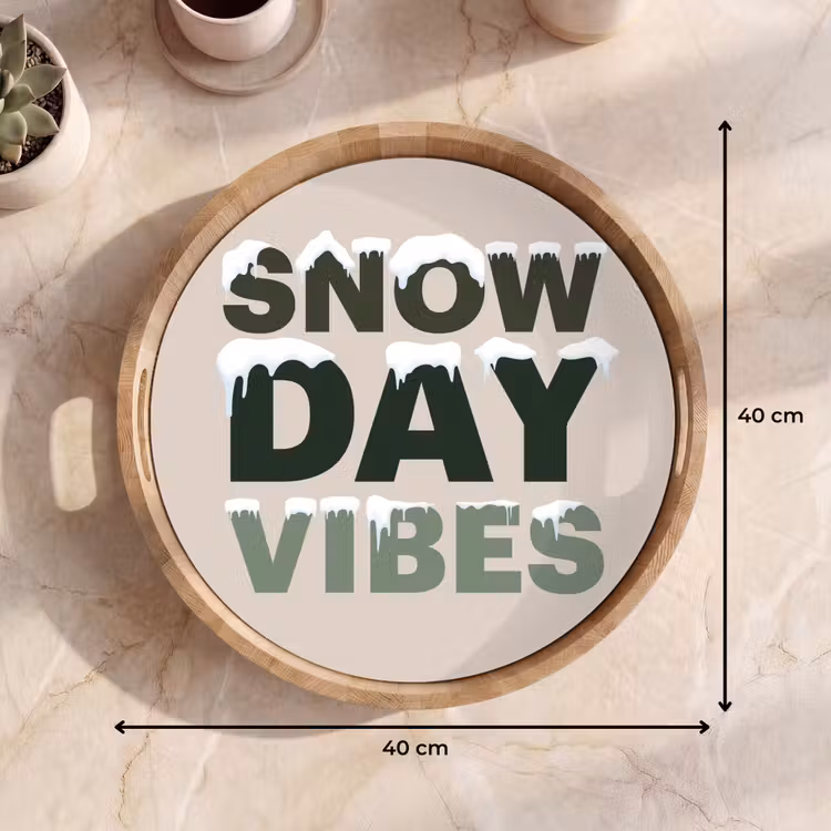 Dienblad - Sneeuw - Tekst - Kerst - Beige — 9