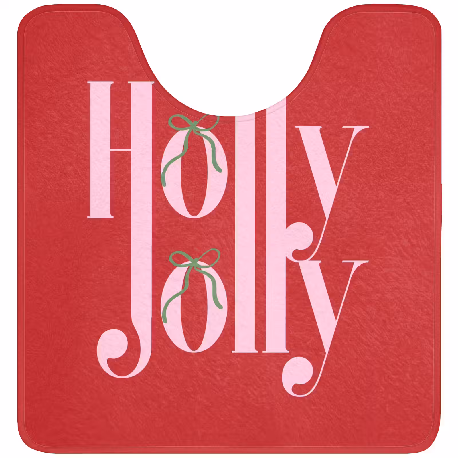 Wc Mat - Kerst - Roze - Rood - Tekst — 1