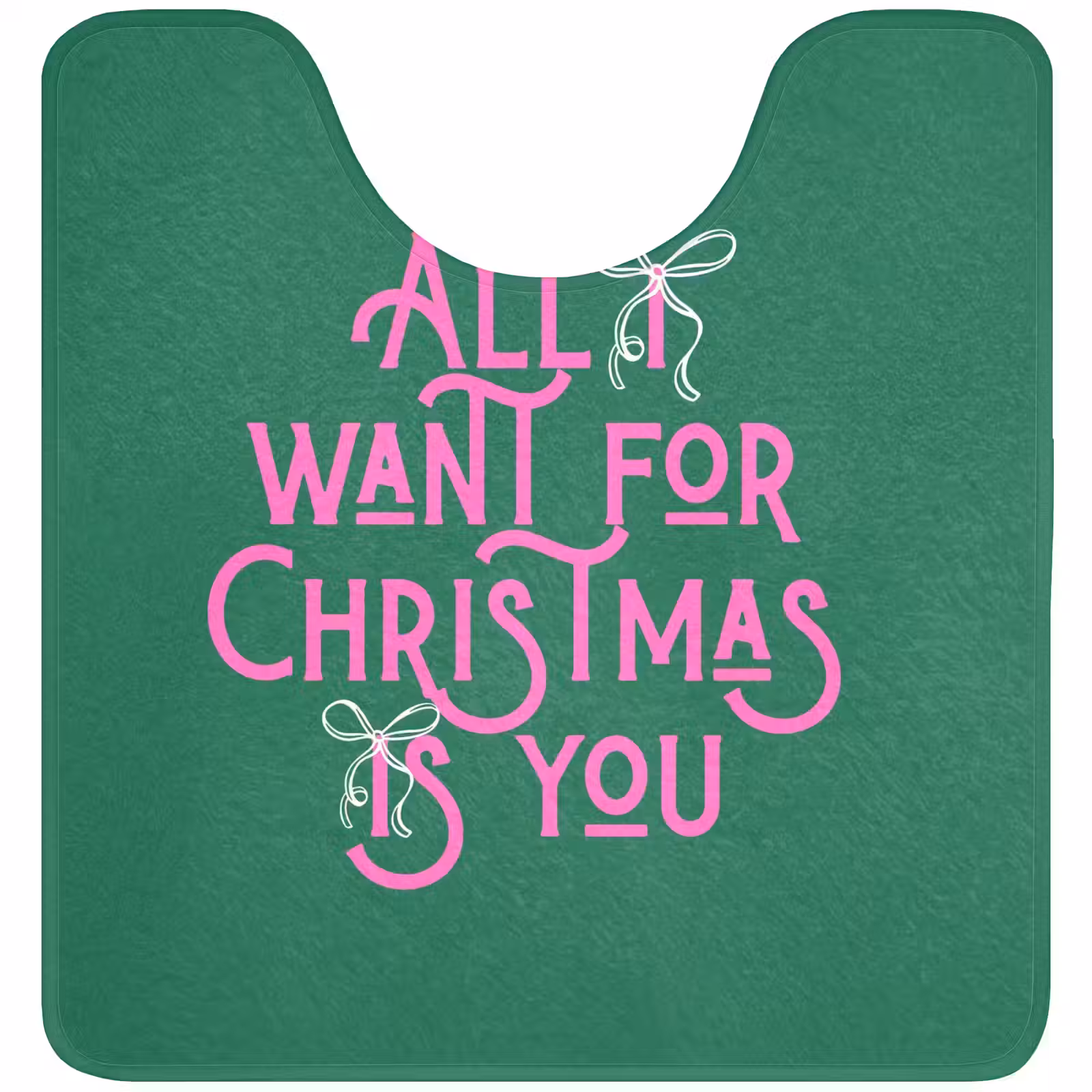 Wc Mat - Kerst - Tekst - Roze - Groen — 1