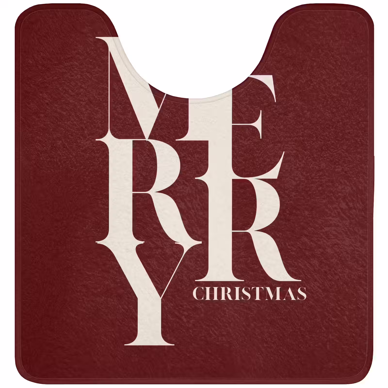 Wc Mat - Merry - Tekst - Donker - Rood — 1