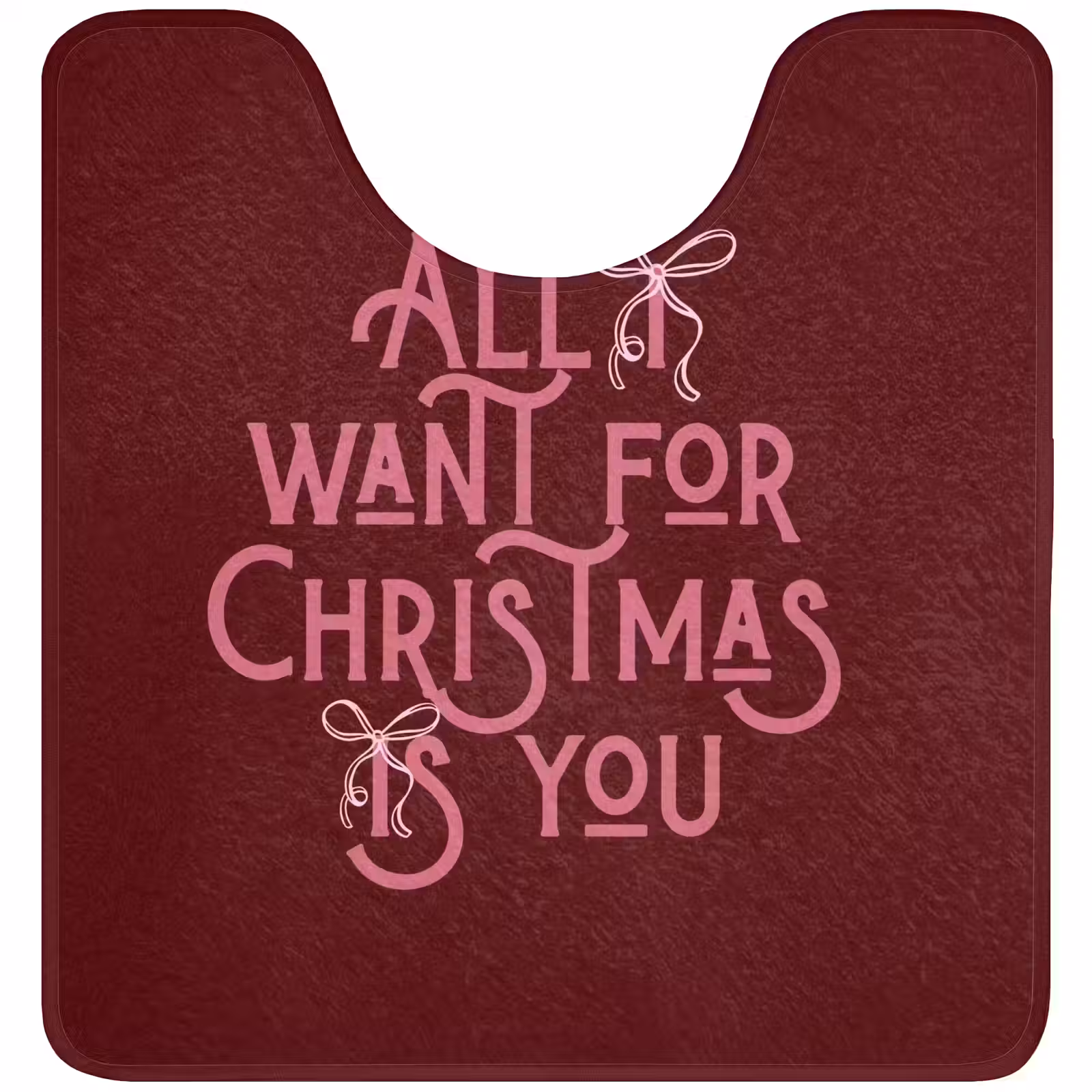 Wc Mat - Tekst - Kerst - Rood - Roze — 1
