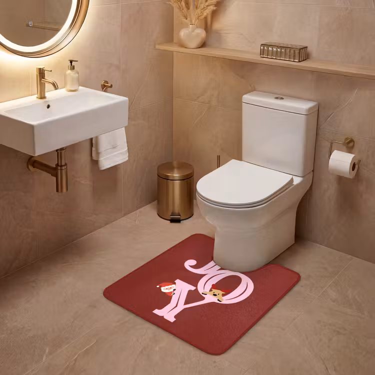 Wc Mat - Joy - Kerst - Animatie - Rood - Roze — 3