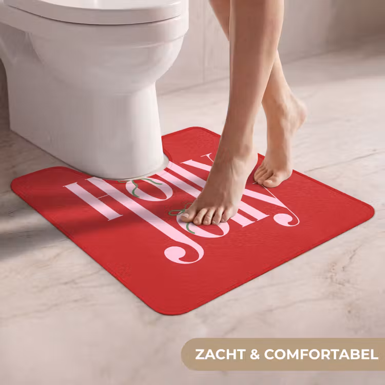 Wc Mat - Kerst - Roze - Rood - Tekst — 5