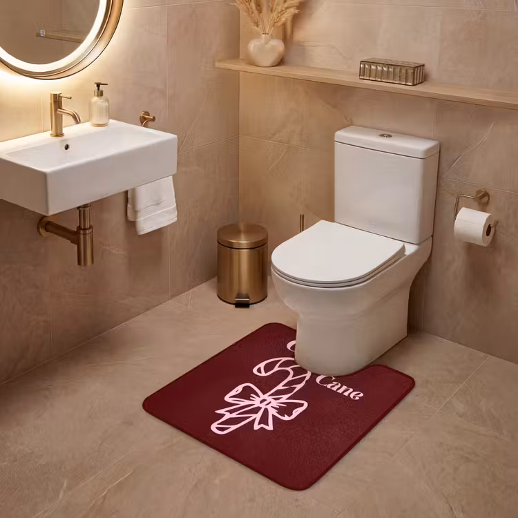 Wc Mat - Kerst - Snoep - Tekst - Roze — 3