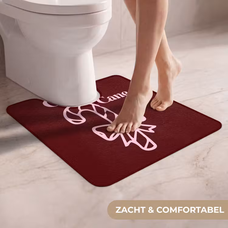 Wc Mat - Kerst - Snoep - Tekst - Roze — 5