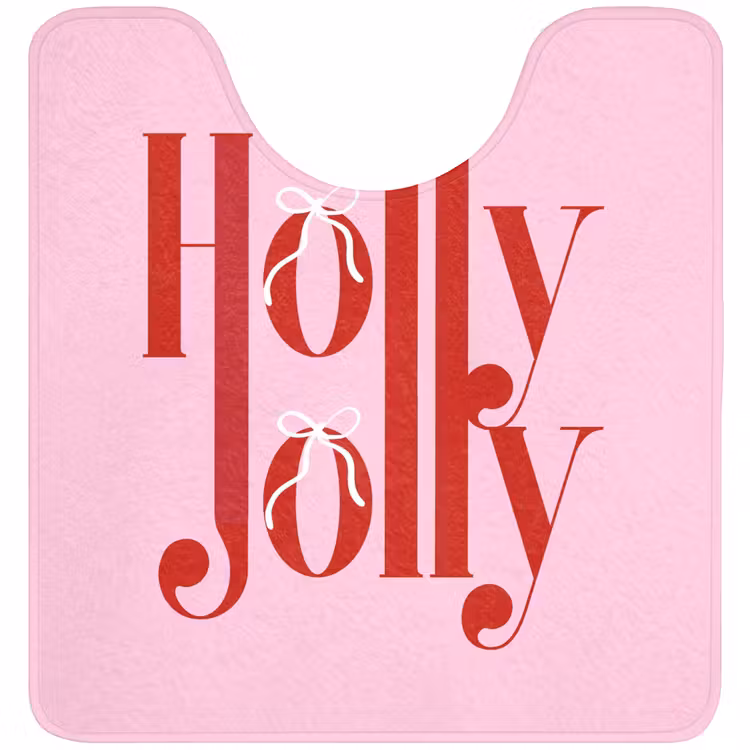 Wc Mat - Kerst - Tekst - Rood - Roze — 1