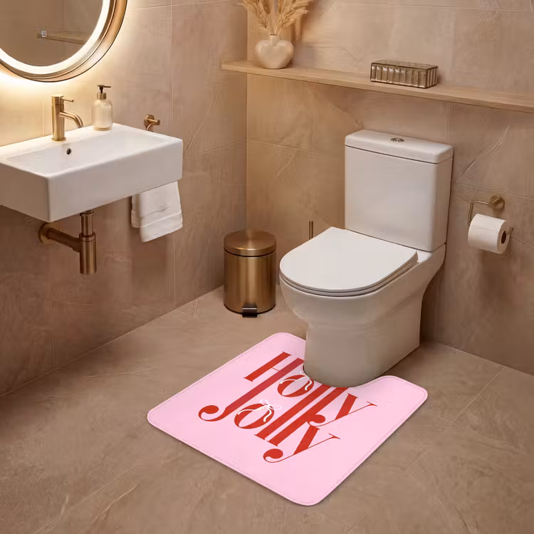 Wc Mat - Kerst - Tekst - Rood - Roze — 3