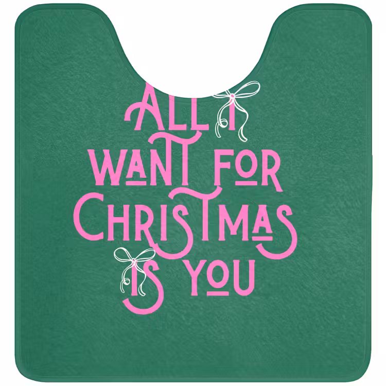Wc Mat - Kerst - Tekst - Roze - Groen