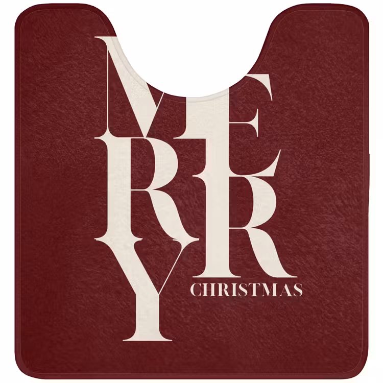 Wc Mat - Merry - Tekst - Donker - Rood
