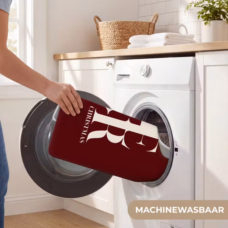 Wc Mat - Merry - Tekst - Donker - Rood — 6