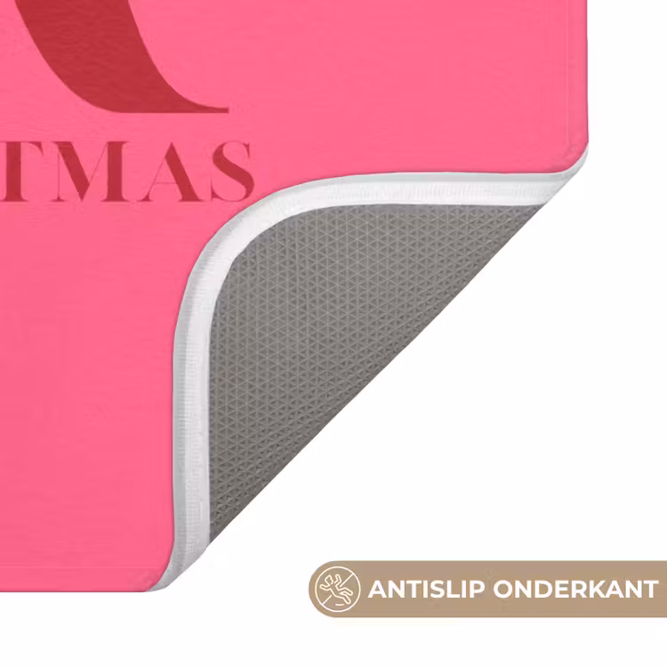 Wc Mat - Merry - Tekst - Kerst - Roze — 4