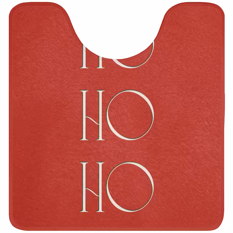 Wc Mat - Tekst - Kerst - Modern - Rood — 1