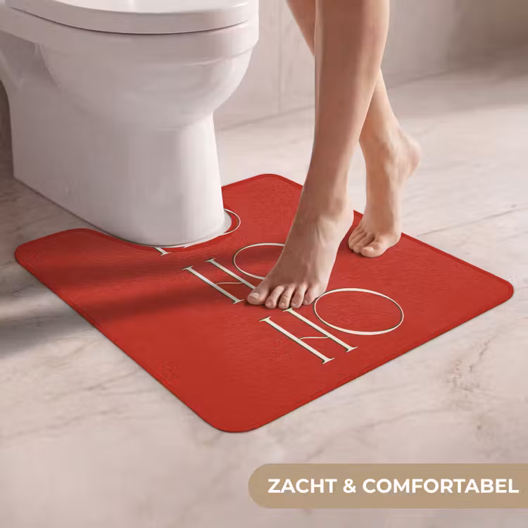 Wc Mat - Tekst - Kerst - Modern - Rood — 5
