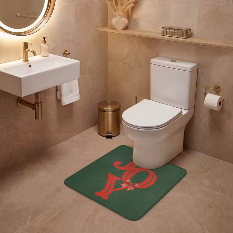 Wc Mat - Tekst - Kerst - Rood — 3